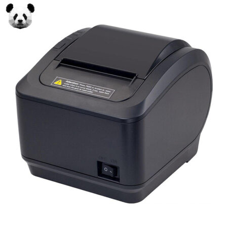 PANDA PAN200 thermal receipt printer with USB and LAN ports on a retail counter in Cyprus