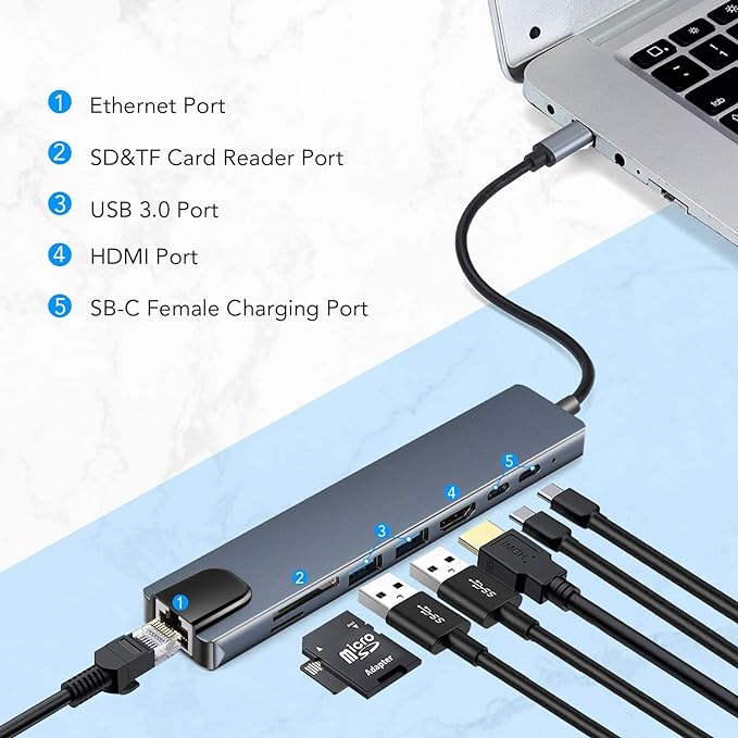 PANCORE USB-C Adapter 8 Ports PANCORE USB-C Adapter 8 Ports - Image 6