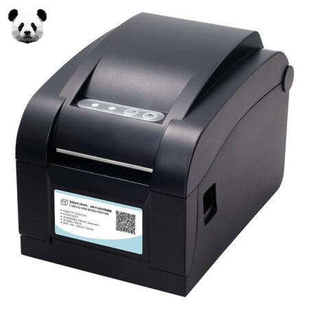PANDA PAN350 label printer on a retail counter in Cyprus, printing barcode labels with thermal precision