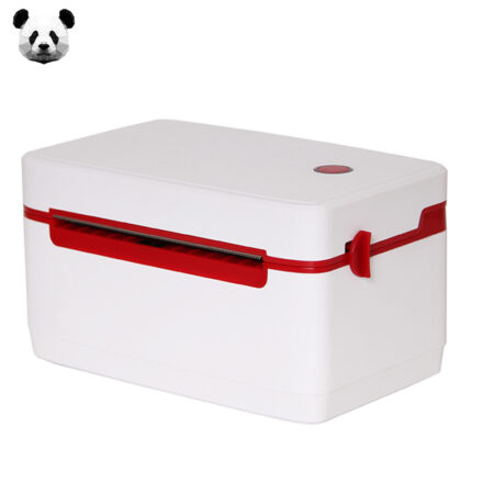 PANDA PAN909 label printer on a shipping desk in Cyprus printing 4-inch barcode labels