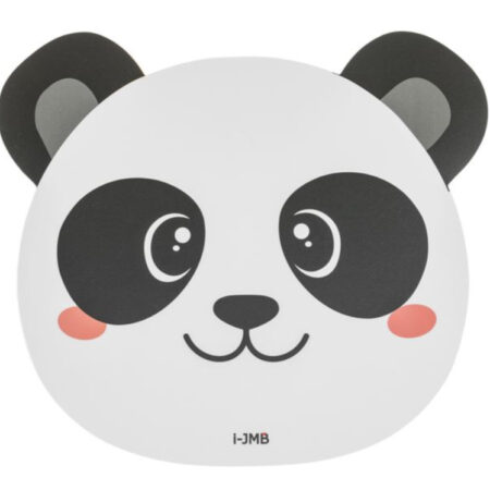 Panda-shaped mouse pad with non-slip base on a desk in Cyprus