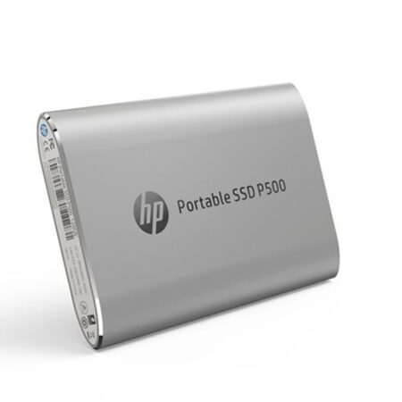 HP P500 Portable SSD in silver, black, blue, and red – 250GB external drive for Cyprus and Europe
